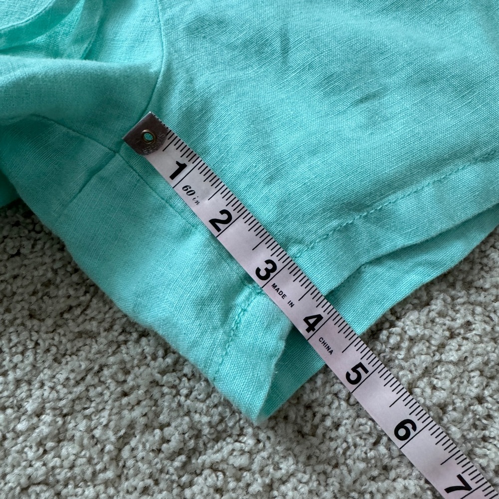Lilly Pulitzer Linen drawstring shorts Aqua blue green Medium - Picture 11 of 11